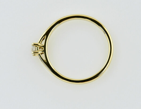 Solitär Diamant Ring 585/000 14 K Gelbgold Brillant 0,16 ct