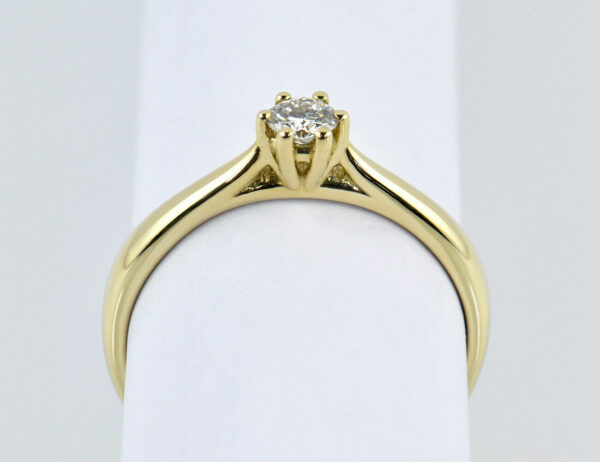 Solitär Diamant Ring 585/000 14 K Gelbgold Brillant 0,20 ct
