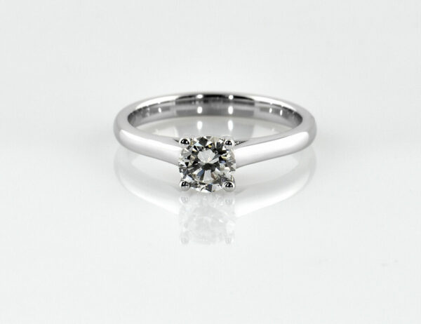 Solitär Diamant Ring 585/000 14 K Weißgold 3 Brillanten zus. 0,70 ct