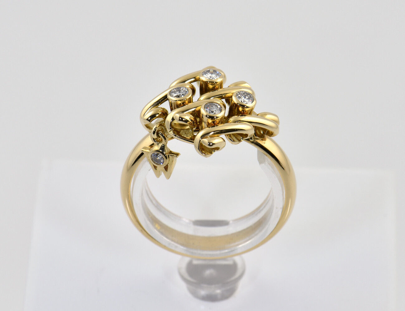 Wellendorff Diamant Ring 750/000 18 K Gelbgold 5 Brillanten zus. 0,18 ct