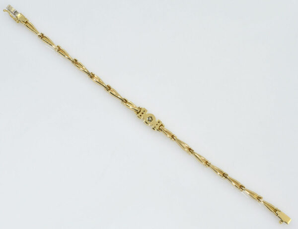 Diamant Armband 750/000 18 K Gelbgold 7 Brillanten zus. 0,30 ct, 18 cm