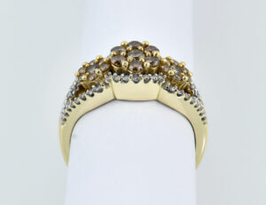 Diamant Ring 375/000 9 K Gelbgold, 67 Diamanten zus. 0,80 ct