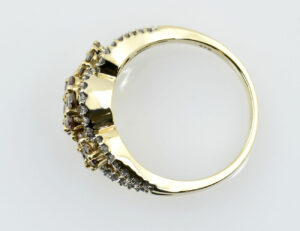 Diamant Ring 375/000 9 K Gelbgold, 67 Diamanten zus. 0,80 ct