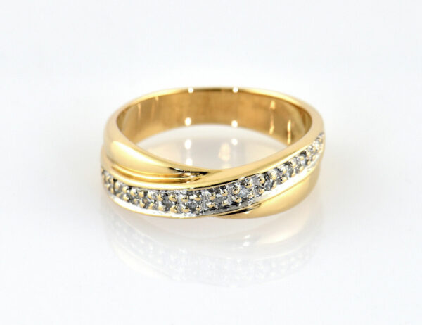 Diamant Ring 585/000 14 K Gelbgold 10 Diamanten zus. 0,10 ct