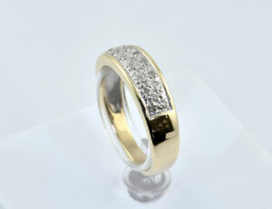 Diamant Ring 585/000 14 K Gelbgold 20 Diamanten zus. 0,20 ct