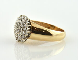 Diamant Ring 585/000 14 K Gelbgold 43 Brillanten zus. 0,89 ct