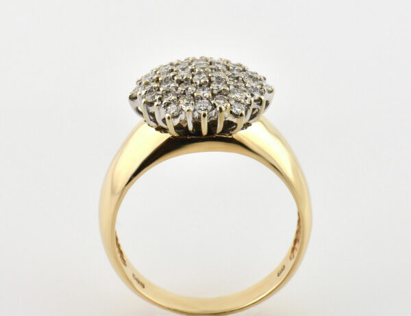 Diamant Ring 585/000 14 K Gelbgold 43 Brillanten zus. 0,89 ct