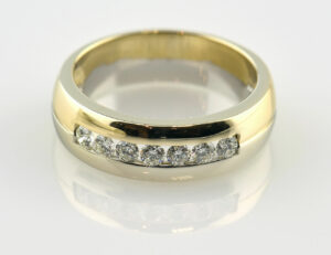 Diamant Ring 585/000 14 K Gelbgold 7 Brillanten zus. 0,50 ct
