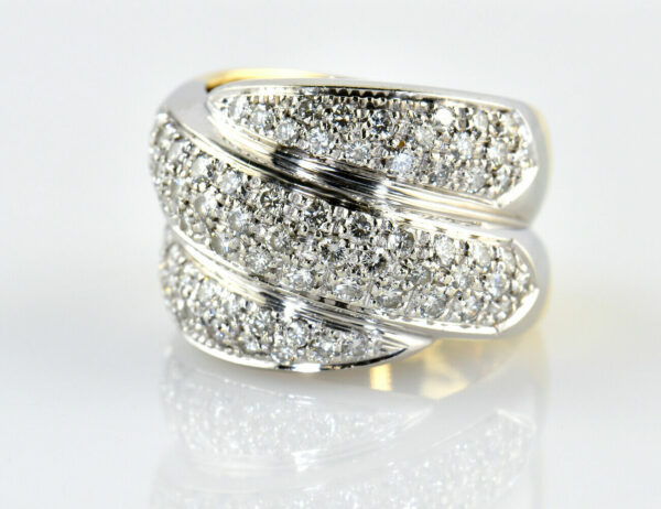 Diamant Ring 750/000 18 K Gelbgold 75 Brillanten zus. 1,25 ct