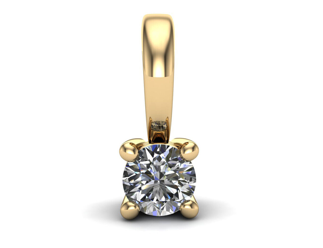 Diamant Solitär Anhänger 585/000 14 K Gelbgold 1 Brillant 0,07 ct