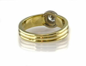 Diamant Solitär Ring 585 14 K Gelb/Weißgold Brillant 0,27ct