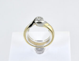 Diamant Solitär Ring 585/000 14 K Gelbgold Brillant 0,51 ct