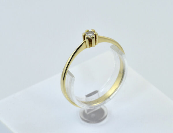 Diamant Solitär Ring 585/000 Gelbgold 14 K Brillant 0,10 ct