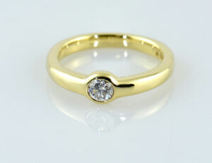 Diamant Solitär Ring 585/000 Gelbgold 14 K Brillant 0,25 ct