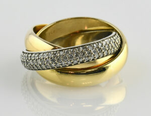 Diamantring 750 18 K Weißgold, Gelbgold, Rosegold 160 Brillanten zus. 1,00 ct