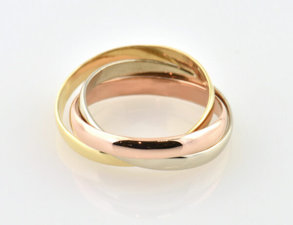 Dreier Ring 750/000 18 K Gold, Tricolor
