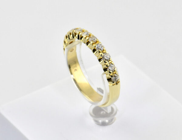 Memoire Diamant Ring 585/000 14 K Gelbgold 11 Brillanten zus. 0,50 ct