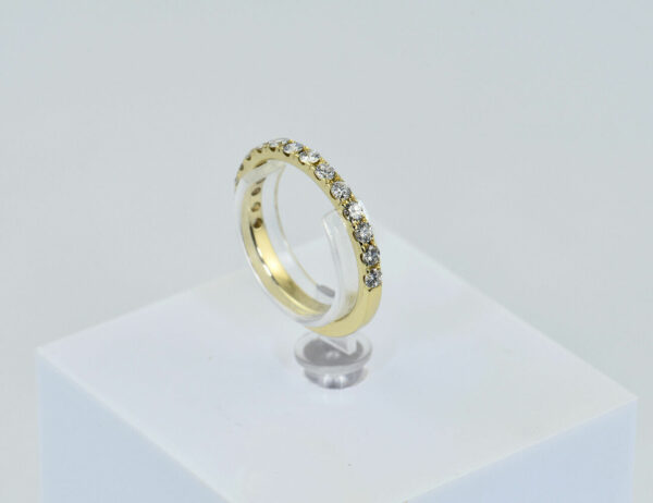 Memoire Diamant Ring 585/000 14 K Gelbgold 15 Brillanten zus. 0,52 ct