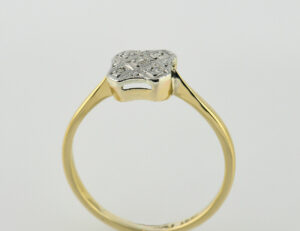 Ring 750 Gelbgold / 950 Platin 5 Diamanten zus. 0,05 ct