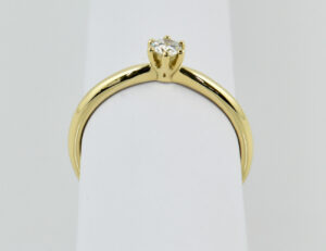 Solitär Diamant Ring 585/000 14 K Gelbgold Brillant 0,17 ct