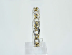 Diamant Armband 750/000 18 K Gelbgold 122 Brillanten zus. 3,59 ct, 19 cm