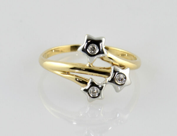 Diamant Ring 333/000 8 K Gelbgold 3 Brillanten zus. 0,04 ct