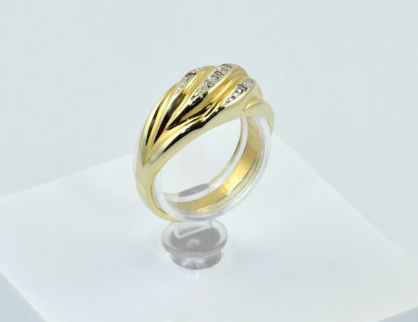 Diamant Ring 333/000 8 K Gelbgold 5 Diamanten zus. 0,05 ct