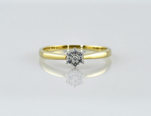 Diamant Ring 333/000 8 K Gelbgold 7 Brillanten zus. 0,14 ct