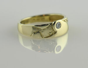 Diamant Ring 585/000 14 K Gelbgold Brillant 0,10 ct