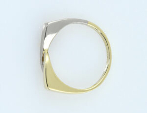 Diamant Ring 585/000 14 K Gelb-/ Weißgold 1 Brillant 0,03 ct