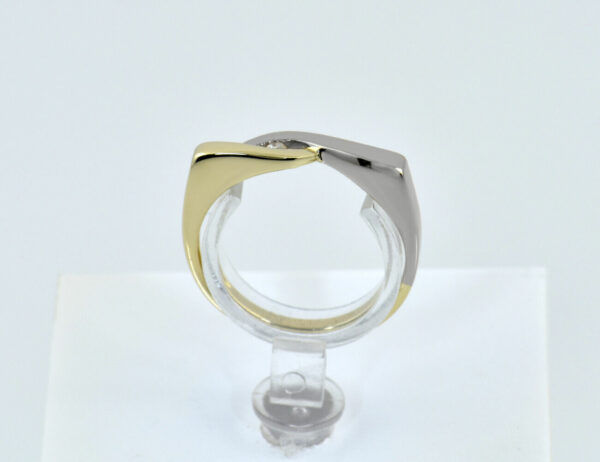 Diamant Ring 585/000 14 K Gelb-/ Weißgold 1 Brillant 0,03 ct