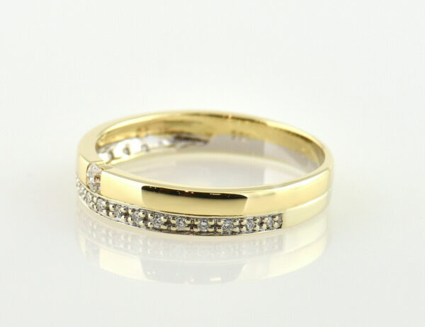 Diamant Ring 585/000 14 K Gelbgold 19 Brillanten zus. 0,15 ct