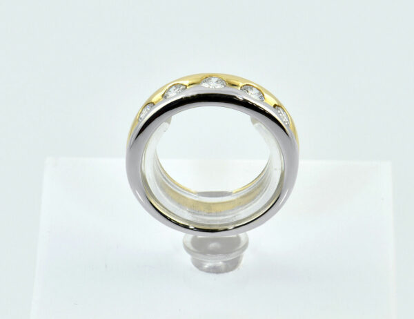 Diamant Ring 585/000 14 K Weiß-/Gelbgold 5 Brillanten zus. 0,55 ct