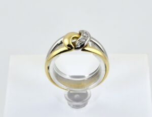Diamant Ring 750/000 18 K Gelb-/ Weißgold 2 Brillanten zus. 0,02 ct