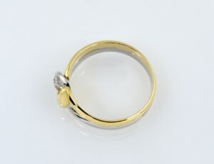 Diamant Ring 750/000 18 K Gelb-/ Weißgold 2 Brillanten zus. 0,02 ct