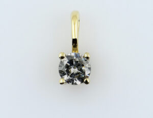 Diamant Solitär Anhänger 585/000 14 K Gelbgold 1 Brillant 0,22 ct