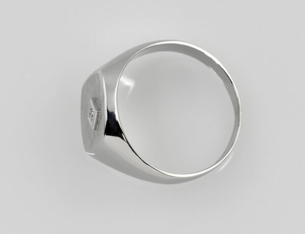 Herren Ring Diamant 333/000 8 K Weißgold 1 Diamant 0,01 ct