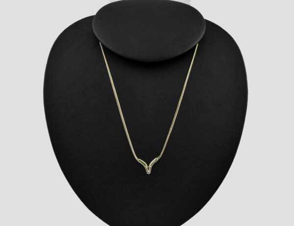 Kette 333/000 8 K Gelbgold Collier 1 Brillant 0,03 ct, 38 cm lang