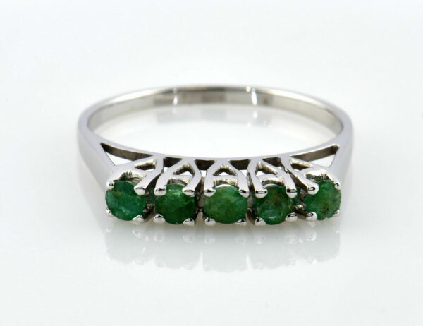Smaragd Ring 585/000 14 K Weißgold