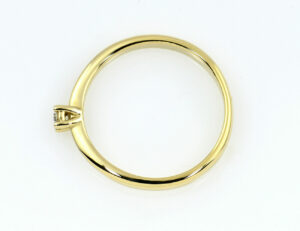 Solitär Diamant Ring 585/000 14 K Gelbgold Brillant 0,08 ct