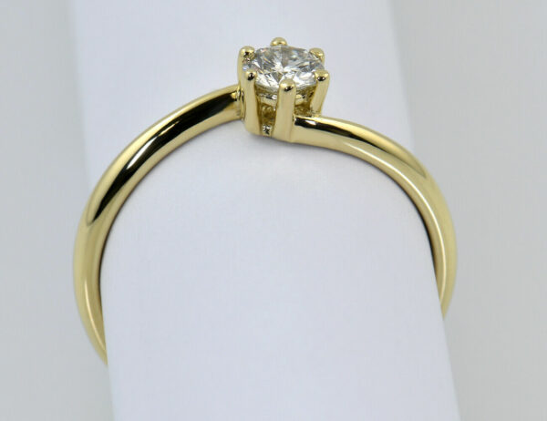 Solitär Diamant Ring 585/000 14 K Gelbgold Brillant 0,27 ct