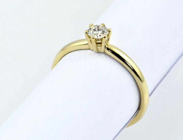 Solitär Diamant Ring 585/000 14 K Gelbgold Brillant 0,28 ct