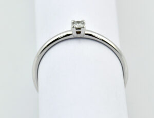 Solitär Diamant Ring 585/000 14 K Weißgold Brillant 0,06 ct