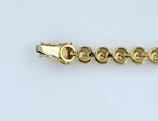 Tennis Armband 585/000 14 K Gelbgold 28 Brillanten zus. 2,80 ct, 19 cm