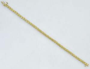 Diamant Armband 417/000 10 K Gelbgold 48 Diamanten zus. 0,25 ct, 17 cm