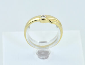 Diamant Ring 585/000 14 K Gelbgold 1 Brillant 0,05 ct