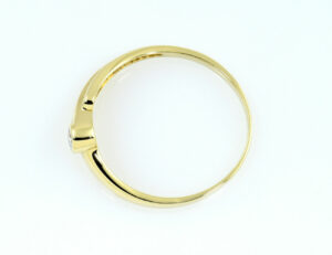 Diamant Ring 585/000 14 K Gelbgold 1 Brillant 0,05 ct