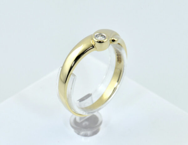 Diamant Ring 585/000 14 K Gelbgold 1 Brillant 0,05 ct