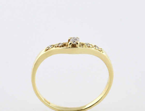 Diamant Ring 585/000 14 K Gelbgold 5 Diamanten zus. 0,10 ct