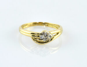 Diamant Ring 750/000 18 K Gelbgold 3 Brillanten zus. 0,03 ct